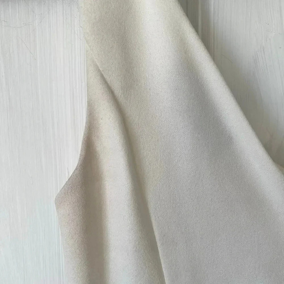 Crystal Sky Double V Neck Sleeveless Zip Back Wide Leg White Jumpsuit Women's M - Picture 10 of 12